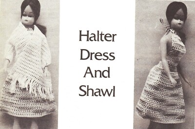 VINTAGE Halter Dress & Shawl/Fashion Doll/Crochet Pattern INSTRUCTIONS ONLY | eBay VINTAGE Halter Dress & Shawl/Fashion Doll/Crochet Pattern INSTRUCTIONS ONLY | eBay