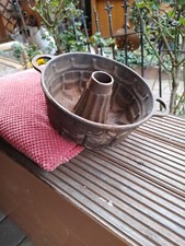 Old baking dish birdbath Guglhupfform cast iron country house shabby 383