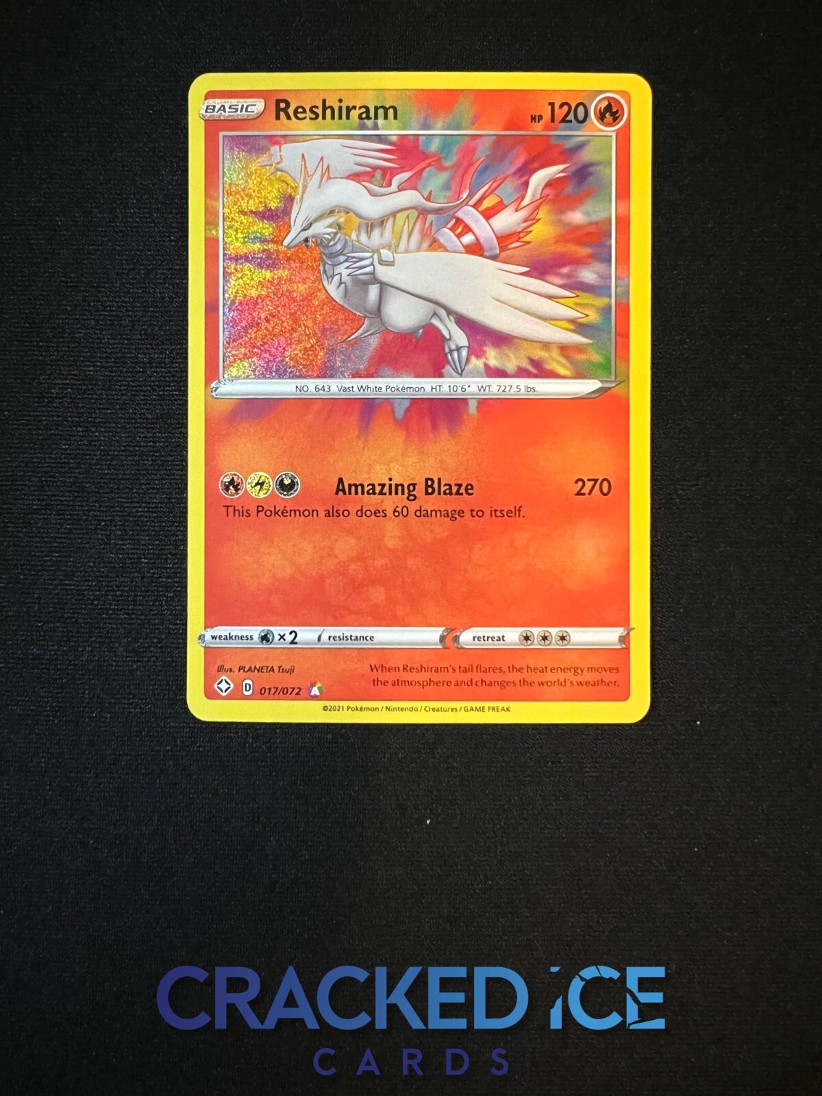 Amazing Spider-Man #300 Pokmon TCG Reshiram Amazing Rare Card  017/072  From Shining Fates Set, English, Near Mint 017/094 Holo