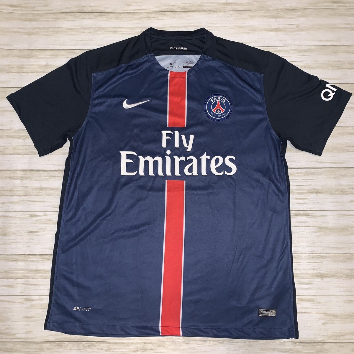 NIKE VTG Paris Saint-Germain PSG FC Jersey #17 Blue Sz XL FRANCE