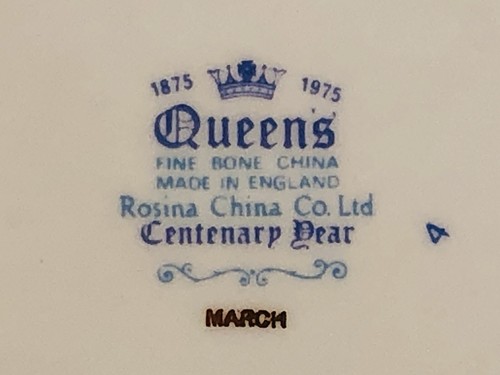 Queen’s Rosina China Co. Centenary Year Flower Month Dessert Plates Set Of 4 - Picture 7 of 12