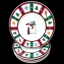 Pfaltzgraff Snow Bear 8" Salad Dessert Lunch Plate Polar Bear Christmas Set of 4