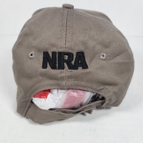 NRA National Rifle Association Orange Embroidered Logo Gray Adjustable Hat - Imagen 3 de 6