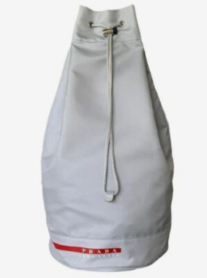 Original PRADA Luna Rossa Rucksack grau/silber Gym