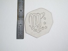 vtg 1960s 70s Tattoo Flash acetate stencil Virgo Symbol signed Zodiac ZOD1