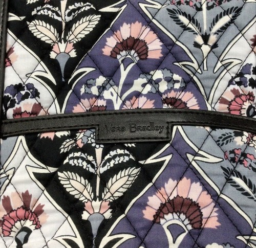 Vera Bradley Trimmed Vera Ornate Blooms Bag With Faux Leather Trim Brand New - Foto 2 di 8
