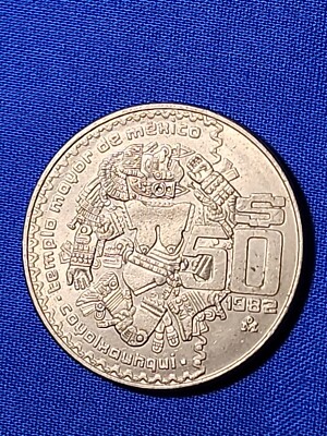 50 Pesos 1982 Diosa Del Templo Mayor de Mexico Coyolxauhqui - A3