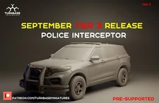 Turnbase Miniature Modern American Police Interceptor SUV Zona Alfa Spectre 28mm