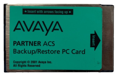 Avaya Partner ACS Backup/Restore PC Card