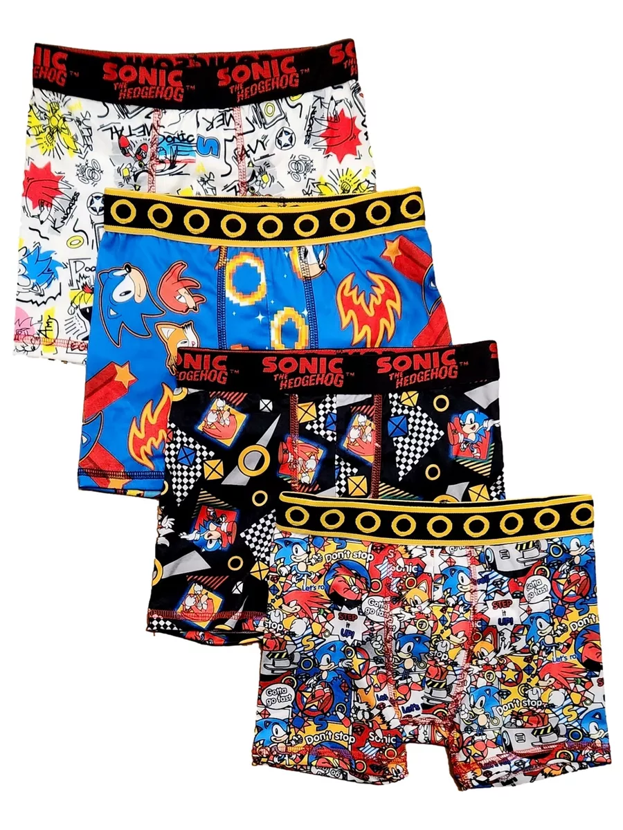 Boys 4-Pack Sonic The Hedgehog Athletic Stretch Underwear Boxer Briefs