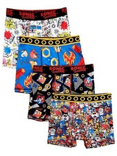 Boys 4-Pack Sonic The Hedgehog Athletic Stretch Underwear Boxer Briefs L 10-12