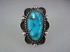 VINTAGE Benny Touchine NAVAJO STERLING SILVER & TURQUOISE RING size 6
