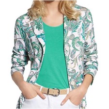 Basler Green/White Paisley Blazer Sz 10