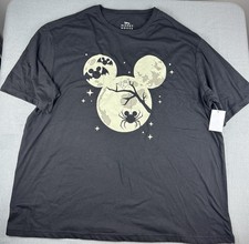 Disney Men s Halloween Graphic Tee Glow in Dark Mickey Ears Size 2XL 50-52 New