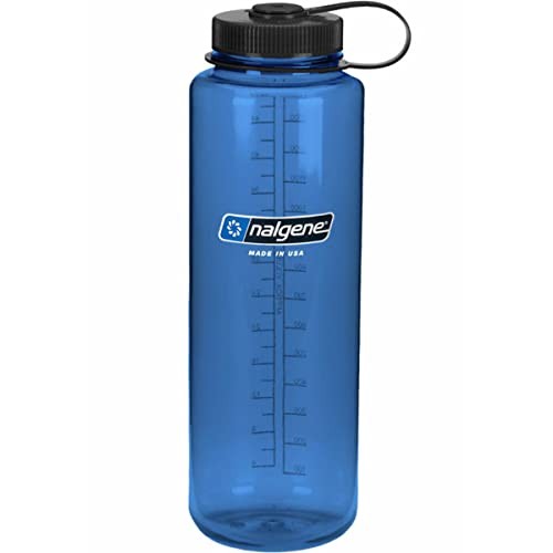 Botella de color Nalgene, boca ancha, 1,5 L, poliéster, botella Tritan, azul ...