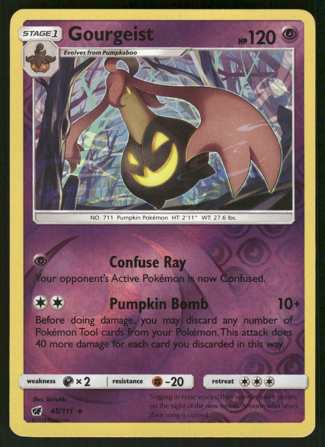 2017 Lightly Played Pokemon Gourgeist 45/111 Crimson Invasion