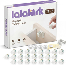 Magnetic Cabinet Locks Baby Proofing 24 Pack 4 Keys , Easy Installation Adhesiv