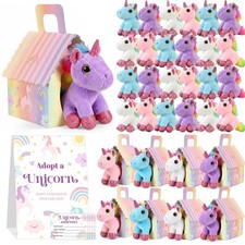 Blueweenly 73 Pcs Adopt A Unicorn Party Favors Set For Girl Mini Plush Unicorn
