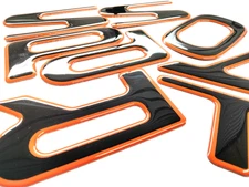 3D BLACK ORANGE OUT DOMED REAR BACK LETTER COMPATIBLE WITH PASS PRT 2026 US MADE