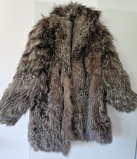 Damen Pelzmantel Langarm Braun Grau Elegant F...
