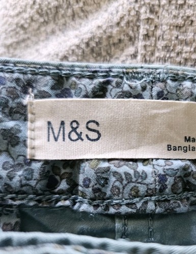 Ex M&S Chino Trousers Sizes 10L & 12R Tapered Ankle Grazer Teal Colour New - Picture 3 of 10