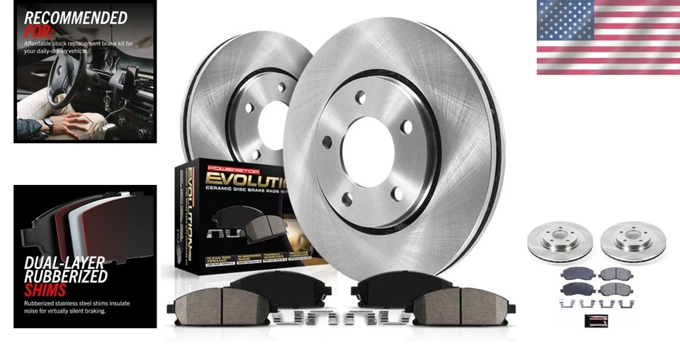 Bolt-On Front Brake Replacement Kit: Rotors & Pads for Chrysler Avenger Caliber - Image 2 of 4