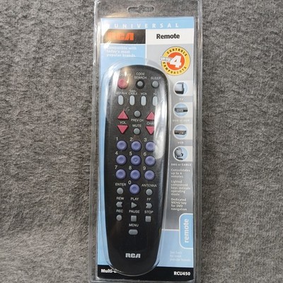 RCA Universal Remote Control RCU450 Black 4-Device TV DVD VCR SAT Cable New