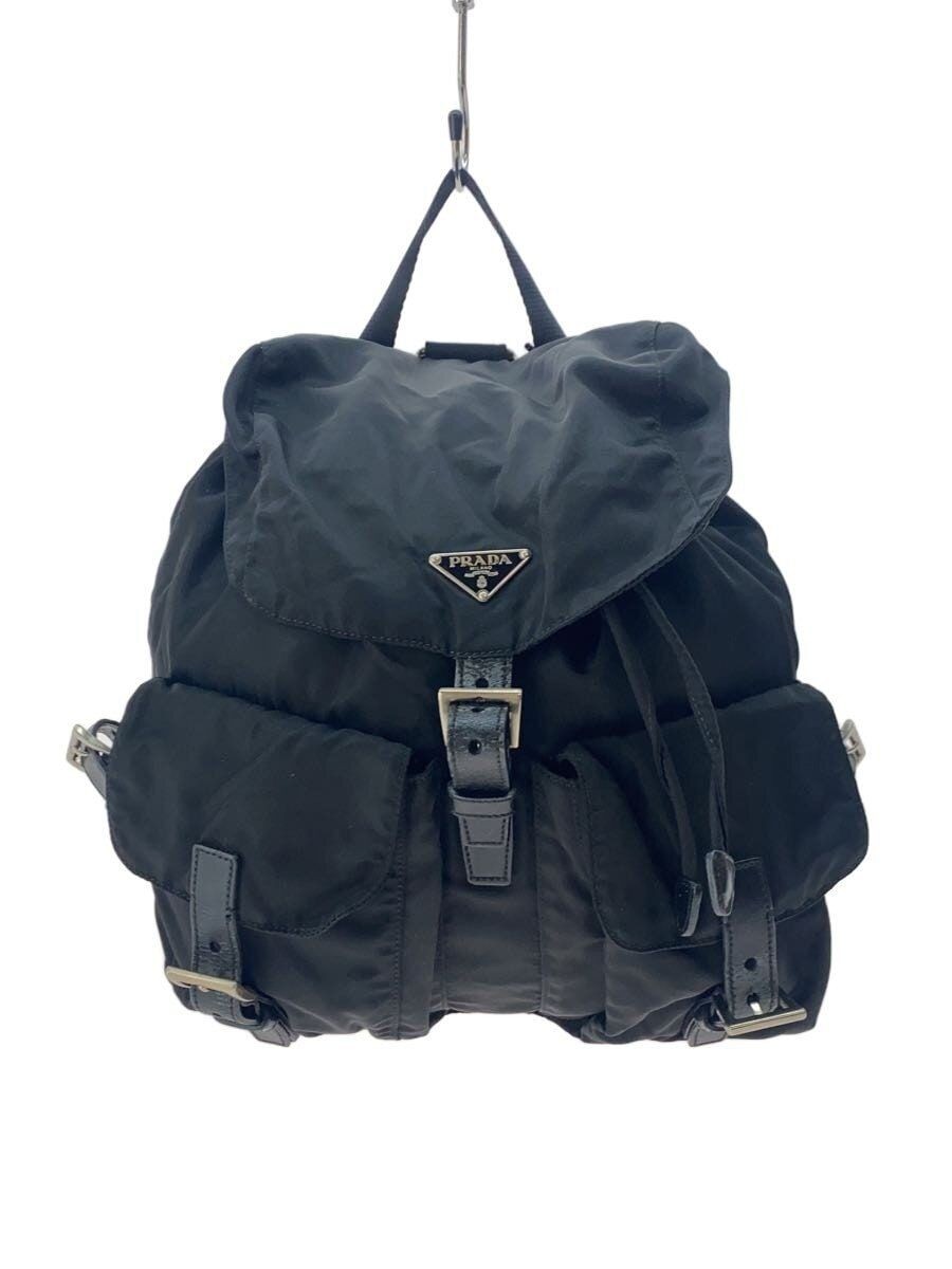 PRADABackpack Rucksack Nylon BLK Plain b6677f Used