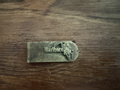 Vintage Marlboro Brass Money Clip Cowboy Design