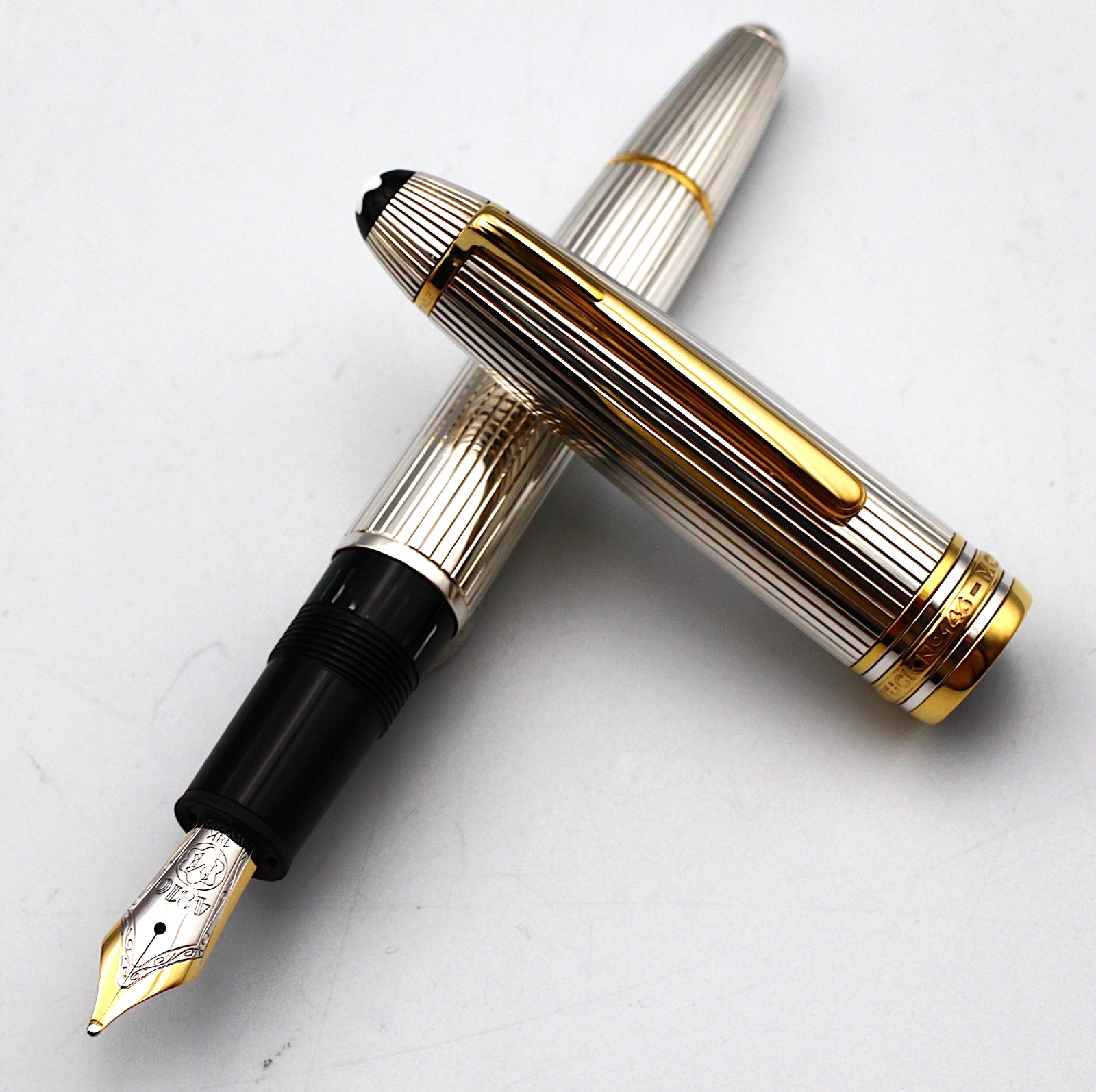 [Excellent++] Montblanc Meisterstuck fountain pen 1468 Solitaire Sterling Silver