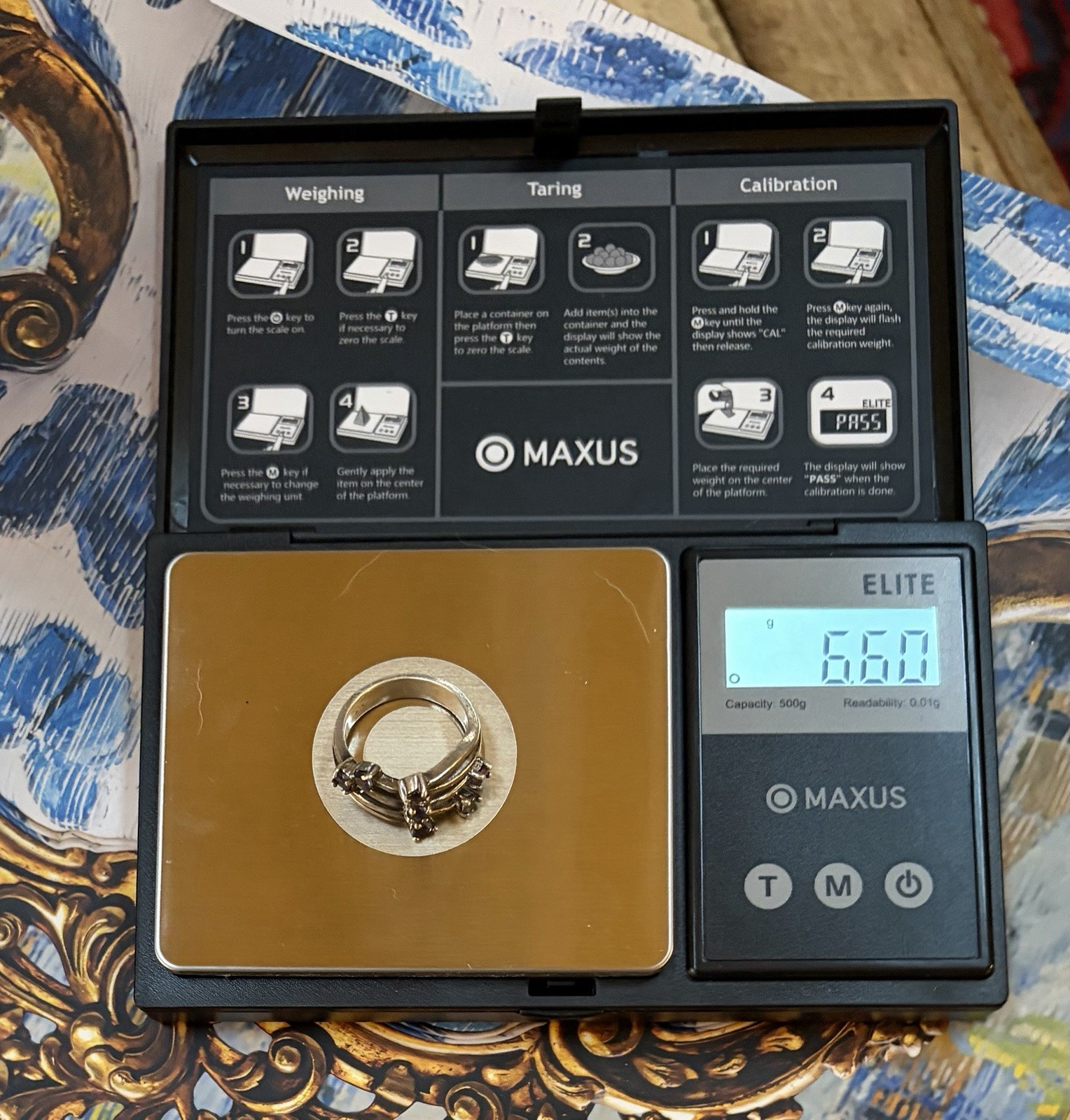 Vtg Sterling Silver Cocktail Ring-Stack Look-Tanz… - image 4