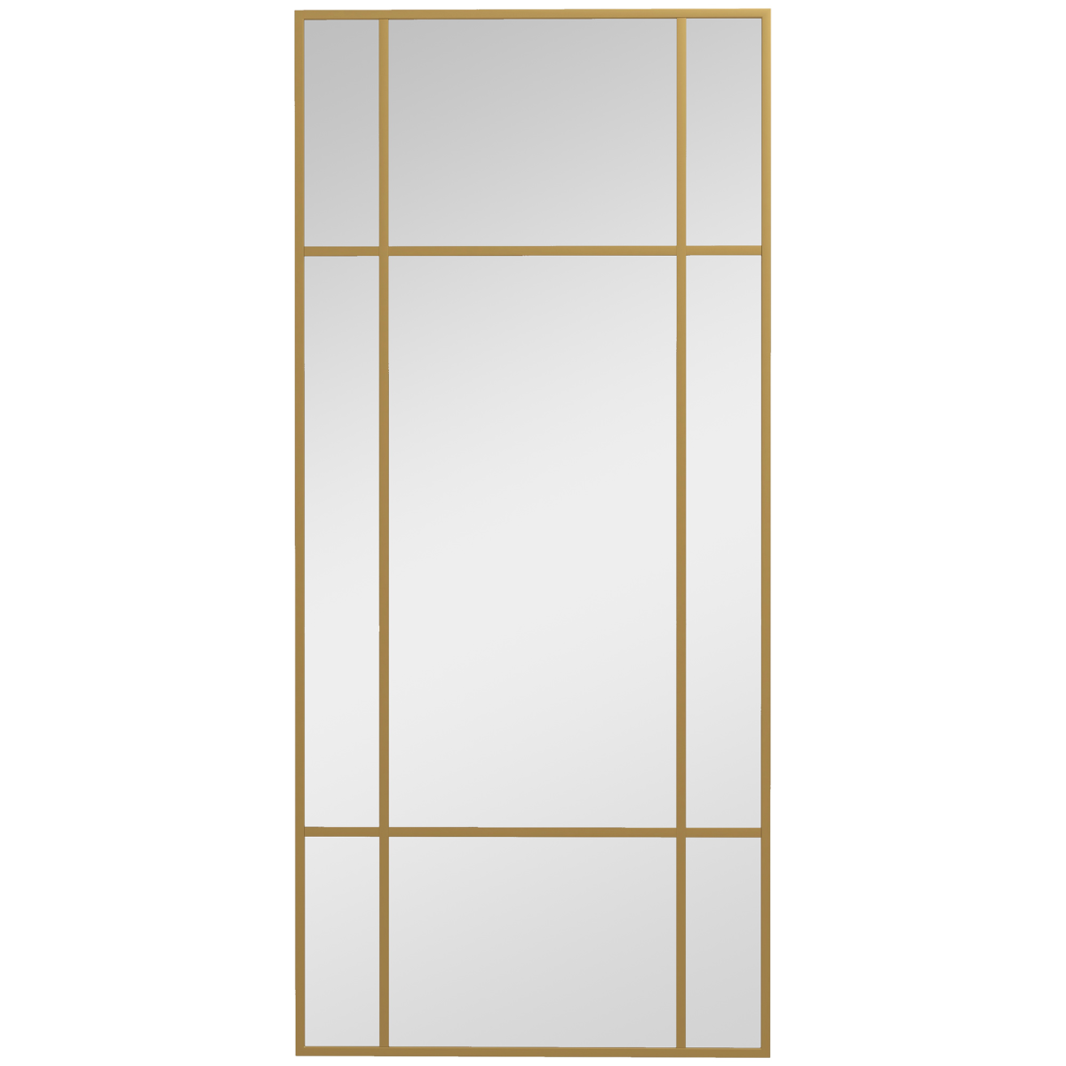 Homcom Window Style Vanity Mirror 110 X 50Cm Hanging Wall Mirror Gold Tone - Image 2