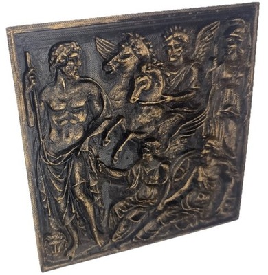 Greek Roman Mythology Relief 6  X 6  Wall Plaque Sculpture Gold Home Decor Sign
