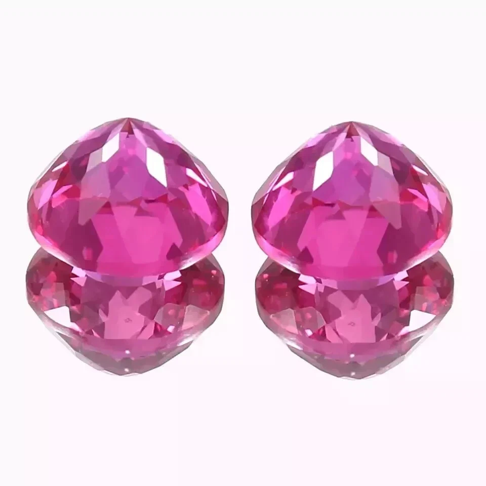 Par de piedras preciosas sueltas certificadas zafiro rosa corte redondo natural de Ceilán de 60 quilates Foto 3 de 4
