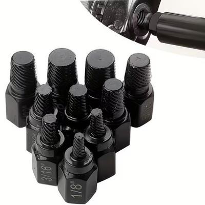 10 STCK. Schraubenausdreher Easy Out Bohrer gebrochen beschädigt Bolzen Bolzen Entferner Set
