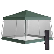 10x10 ft  EZ Pop Up Canopy Tent with Sidewalls Outdoor Patio Instant Sun Shelter