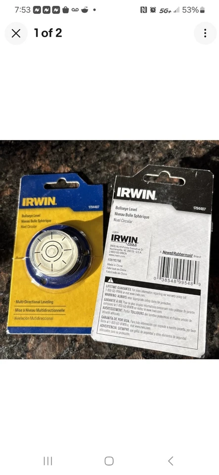 IRWIN - 4 lot BullsEye LEVEL Circular Round Shape New - Image 2 of 2