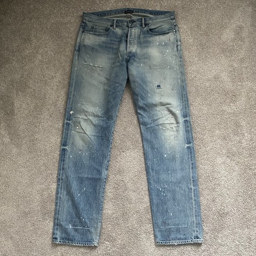John Elliott Selvedge Splatter Paint Distressed Jeans  Size 36 33 Made in Japan