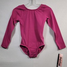 Body Wrappers Berry Girls Long Sleeve Leotard Classic Ballet Leotard Sz Kids 4-6