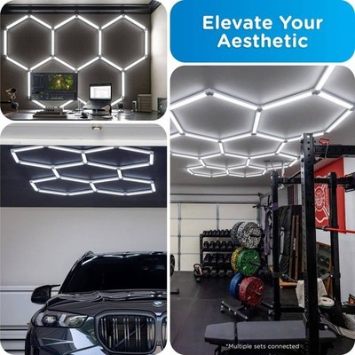 enbrighten LED Hexagon Ceiling Light 24000 Lumens 5000K Remote Dimmable