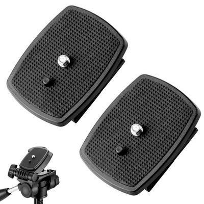 2-Pack Universal 43x43mm Quick Release Plate Set for Velbon Tripods, Compatible
