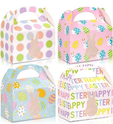 12 Geschenkboxen Osterhase - verschiedene Motive - Gastgeschenkkörbe Ostern Party