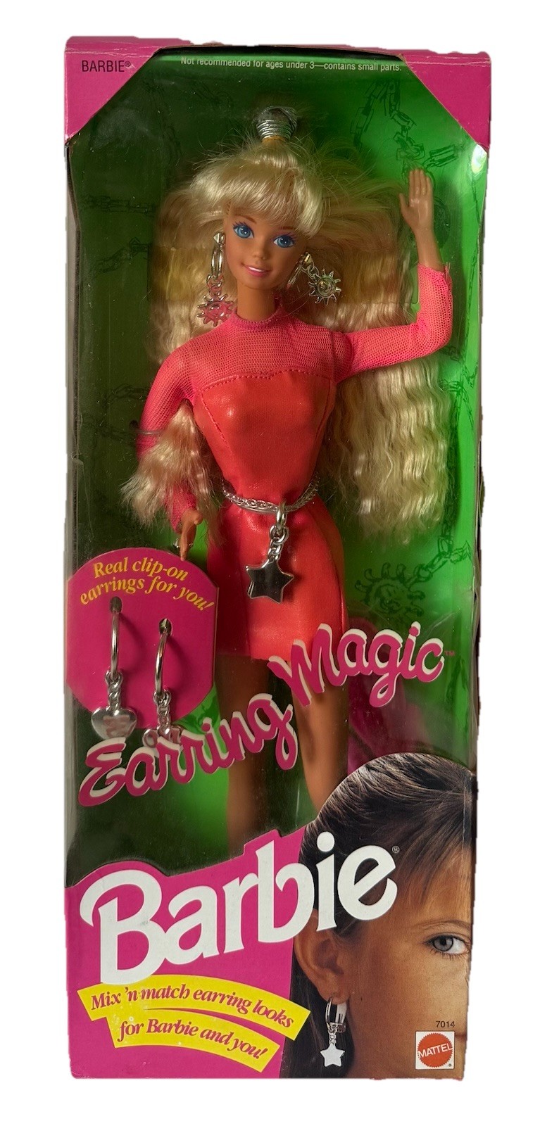 Earring Magic Barbie Doll Blonde W/ Clip-On Earrings For You