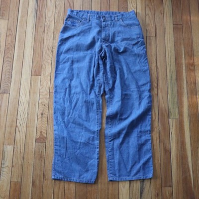 Vtg Patagonia Rhythm High Wire Hemp Wide Leg Jeans Mens 34X31 Blue 90s Y2K Pants