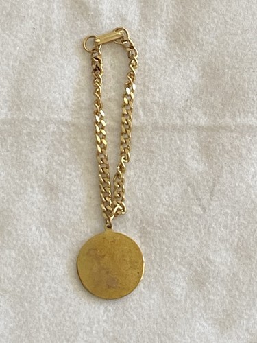 Golfer Female Gold Plated Disc Charm Bracelet Vintage Free Shipping - Picture 3 of 6