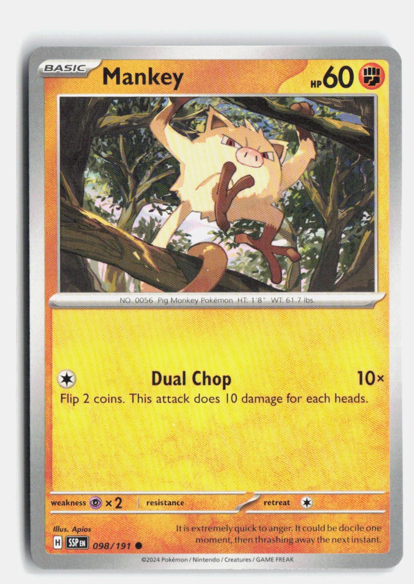 Mankey 098/191 Common Normal SSP NM