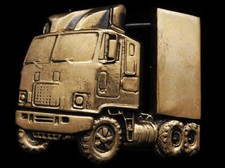 HL31112 VINTAGE 1970s CUT-OUT  SEMI-TRUCK  CAB SOLID BRASS BUCKLE