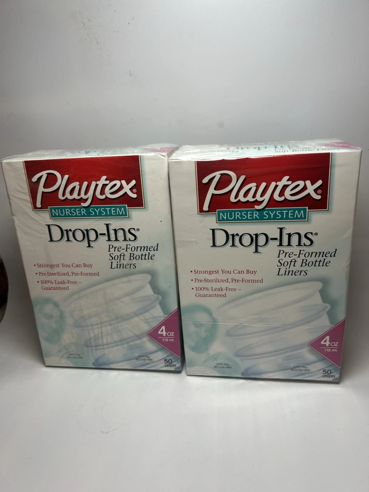 VTG 2003 Playtex Drop Ins 4 oz 50 Disposable Liners 2 Boxes