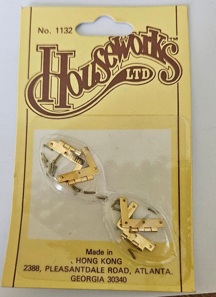 Dollhouse Brass Hinges Houseworks #1132 1:12