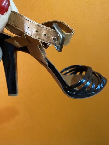 Women Ash Heels Black Leather 38 #5A0B